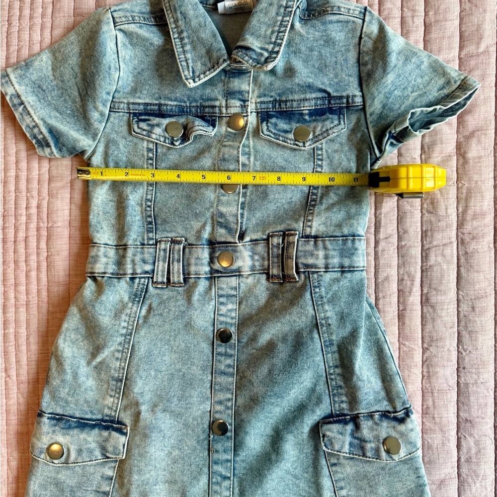 Rachel Zoe Kids Denim Cargo Dress Size 7 - Picture 7 of 7